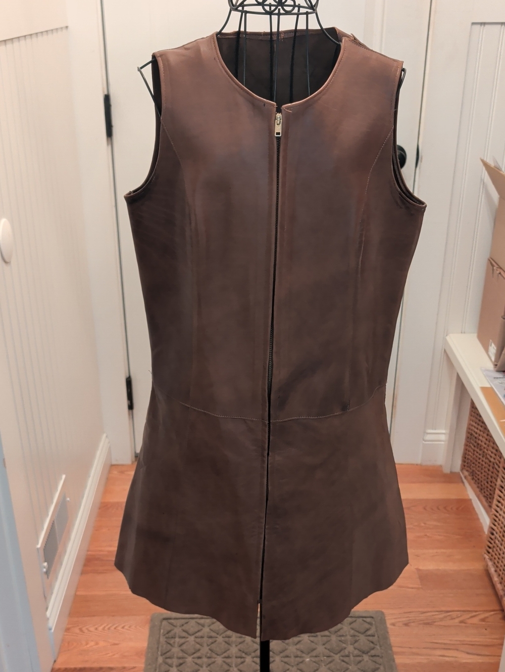 Vintage Faux Leather Vest Jumper